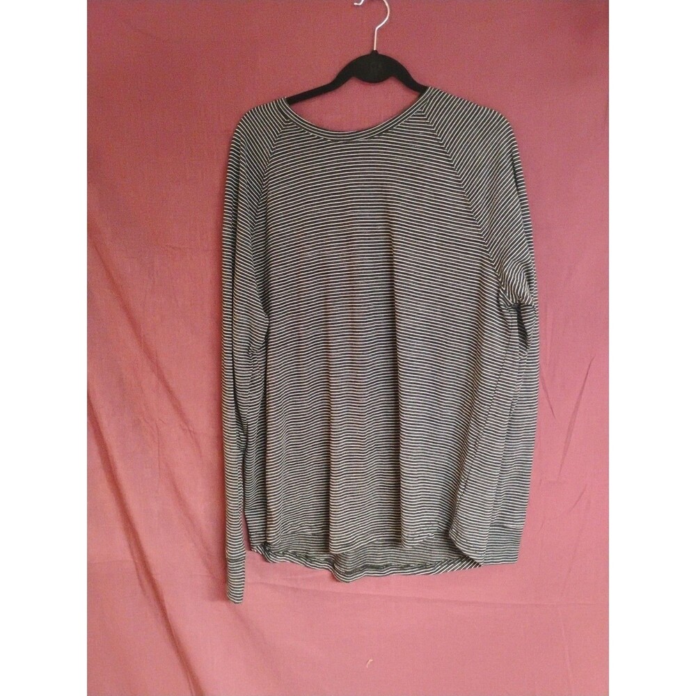 Goodfellow & Co Womens Striped Long Sleeved XL Black Crewneck Shirt